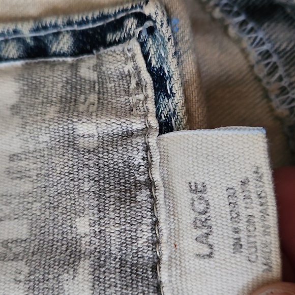 Smoke Rise Denim Vest Mens large Blue Jean Distressed Motorcycle Jacket USA NWT - Picture 3 of 7